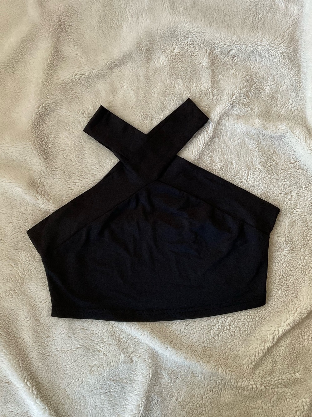 SHEIN Black Cross-Strap Cropped Tank